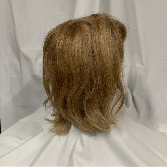 HAIR - Golden Colored Shoulder Length Wig with Bangs - Picture 6 of 10